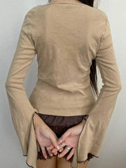 Hnewly Retro Long Sleeves Tee