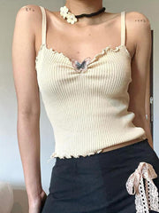 Hnewly Butterfly Solid Color Cami Tank Top