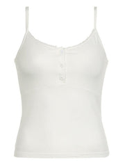 Hnewly Solid Color Button Cami Tank Top