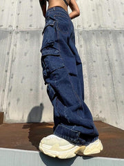 Hnewly - Washed Multi Pocket Cargo Jeans ddbos-shop