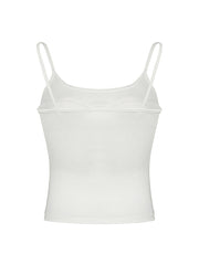 Hnewly - summer inspo Lace Bow Patches White Basic Cute Y2K Camisole Sleeveless Slim Women Crop Top Simple Casual Tank Vest