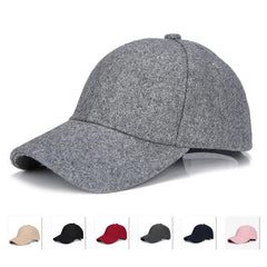 Hnewly Autumn Winter Unisex Wool Felt Baseball Caps Solid Color Casquette Chapeau Trilby Trucker Hat for Men Women