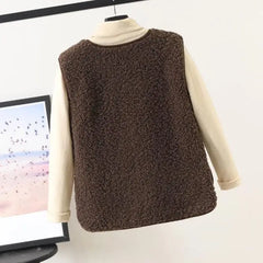 Hnewly outfit inspo winter Vests New Spring Autumn Women Button Waistcoat Lamb Hair Winter Thermal Warm Thick Fleece Vests Sleeveless Jacket Ladies Coats