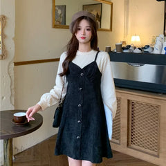 Hnewly Japanese Sweet Princess Dress Women Patchwork Designer Sexy Korean Mini Dress Female Long Sleeve Fairy Vintage Sweet Dress 2021