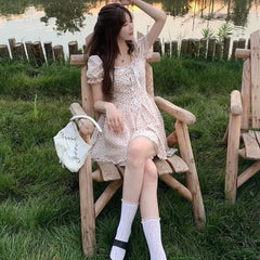 Hnewly DRESS TO IMPRESS Elegant Korean White Dress Women Hollow Out Evening Bandage Sexy Sweet Mini Dress Summer Designer Casual Pretty Party Dress