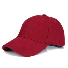Hnewly Autumn Winter Unisex Wool Felt Baseball Caps Solid Color Casquette Chapeau Trilby Trucker Hat for Men Women