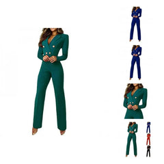 Hnewly Autumn Jumpsuit Women Overall Business Suit Office Jumpsuit Office Romper Women Bodysuit combinaison femme ΠΊΠΎΠΌΠ±ΠΈΠ½Π΅Π·ΠΎΠ½ ΠΆΠ΅Π½ΡΠΊΠΈΠΉ