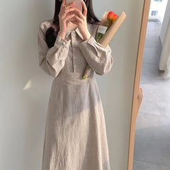 Hnewly New Autumn Woman Dress Girls Party Female Vintage Dress Plaid Buttons Long Sleeve Women Dresses Long Shirt Robe Vestido