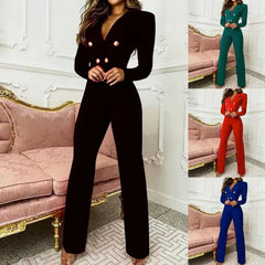 Hnewly Autumn Jumpsuit Women Overall Business Suit Office Jumpsuit Office Romper Women Bodysuit combinaison femme ΠΊΠΎΠΌΠ±ΠΈΠ½Π΅Π·ΠΎΠ½ ΠΆΠ΅Π½ΡΠΊΠΈΠΉ