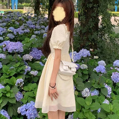 Hnewly Mesh Dresses Women Patchwork Princess Fairycore Aesthetic Korean Style Temperament Kawaii Summer Empire New Casual A-line Chic