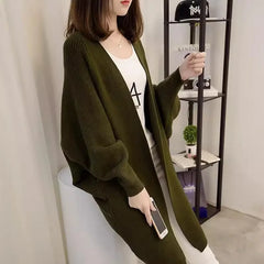 Hnewly Longline Open Front Knit Cardigan for Women Comfy Sweater Coat Female Long Duster Cardi Casual Chic Autumn Winter Outfit