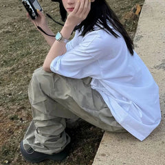 Hnewly Y2K Camouflage Cargo Pants Women Summer Loose Streetwear Thin Sweatpants Korean Baggy Casual Print Wide Leg Joggers Trousers