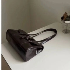 Hnewly High Street Coffee Shoulder Bags For Women New Pu Leather Chic Casual Handbag Ladies Large Capacity Underarm Designer Luxury Bag