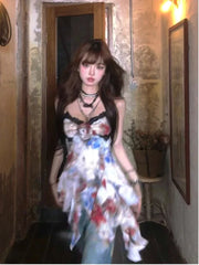 Hnewly 2000s Vintage Y2k Blouse Women Casual Sleeveless Elegant Retro Camisole Female Sexy Irregular Shirts Design Fashion Summer Vest