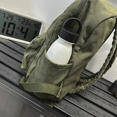 Lunivop Brand High Quality Canvas Backpacks Women Solid 100% Cotton School Bags Soft Green Satchels Small Cloth Leisure Or Travel Bags