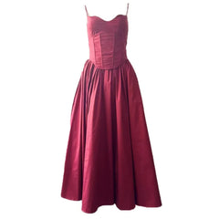 Hnewly Fashion Solid Color Dress Women's Waist Retraction Strap Casual A Line Dresses 2025 Summer New Tide