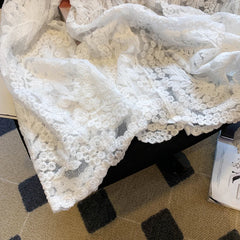 Hnewly Boho Lace Top with Paisley Embroidered Long Sleeve See-through Blouse Openwork Mesh Top Women Summer Cover Up Vacation Outfit