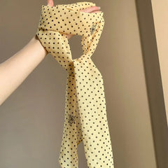 Hnewly Creative Gift Polka Dot Pattern Floral Long Scarf Lightweight Polyester Belt Performance Props Decorative Handbag Accessories
