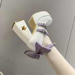 Hnewly Chunky Platform High Heels Pumps Women Spring Punk Thick Heel Mary Jane Lolita Shoes Woman Patent Leather Cosplay Shoes