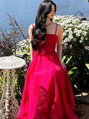 Hnewly DRESS TO IMPRESS Rosy Dress Women Floor Length Sleeveless Elegant Party Simple Casual Summer Holiday Female All-match Vintage Korean Style New