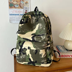 Lunivop Camouflage Backpacks For Women Large Capacity Waterproof Nylon School Bags Unisex Graffiti Leisure Or Travel Bags Green Satchels