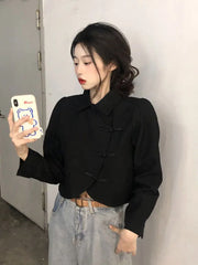 Hnewly Shirts Women Long Sleeve Summer New Arrival Straight Loose All-match Irregular Clothing Aesthetic Harajuku Fashion Chemise Femme