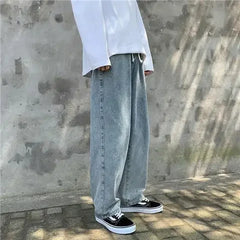Hnewly Wide-leg Jeans Women Loose Hot Sale All-match Design Hipster New Arrivals Autumn Vintage Preppy Korean Version Do Old Trousers