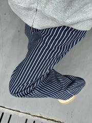 Hnewly Vintage Blue Striped Jeans Women Casual High Waist Loose American Denim Pants Harajuku Streetwear Bf Hip Hop Wide Leg Pants