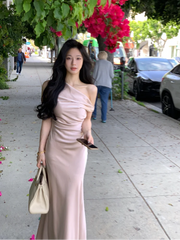 Hnewly Elegant Off Shoulder Evening Party Dresses Women Summer Slim One Piece Solid Vestidos Woman Party Club Dress Fashion Vestido