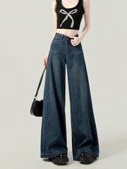 Hnewly Wide Leg Pants Ivory Womens Spring Washable Breathable Hollowed Hollow-Out Cool Elasticity Leisure Trousers Highstreet Christmas