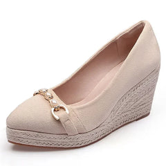 Lunivop Women's Wedges Sandals New Sandals Metal Beads Pumps New Style Espadrilles High Thick-heeled Platform Shoes