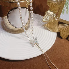 Hnewly Fashion Pearl Necklace Elegant Big White Imitation Pearl Bead Necklace Charm Romantic Clavicle Chain Wedding Party Jewelry Gift