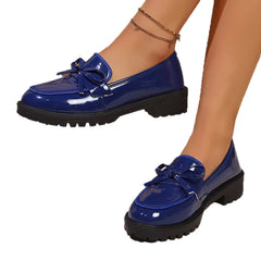 Lunivop Large Size Mary Jane Shoes Women's Casual Shoes Spring Summer Autumn New Style Velvet Butterfly Knot Loafers round Toe Rubber...