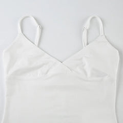 Hnewly Sexy Low Neck Crop Top y2k Aesthetic Sleeveless White Tank Tops Women Basic Casual Solid Tee Vintage Sexy Camisole Summer