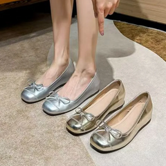 Hnewly Spring/Autumn Round Head Sexy Comfortable Non-slip Casual Sneakers Fashionable New Style Bow Elegant Flat Shoes for Women