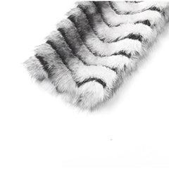 Hnewly Street Faux Fur Short Women Jacket Urban Lapel Striped Long Sleeve Zippers Female Outwear Autumn Winter Chic Lady Coat New