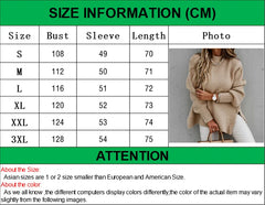 Hnewly New Loose Split Knitted Long Sleeve Thick Sweater Half High Neck Korean Fashion Pullover Autumn Winter Black Women Clothes