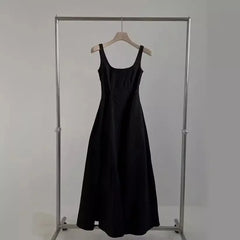 Hnewly Summer New Collection Waist Slimming Simple Sleeveless Mid Length Dress Fashionable Dress For Women