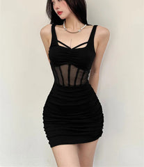Hnewly Black Mysterious Sexy Mature Beautiful Tight Hot Confident Summer Party Intellectual Elegant Simple Women'S Strap Dress