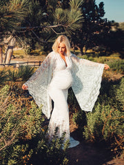 Hnewly Maternity's New Sexy Maternity Photography Props Dresses Gown for Photo Shoots White Women Pregnancy Dress
