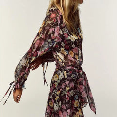 Hnewly Faionable Floral Print Dr Women's Commute Sle Long Sve Slim Fit Daily Wear Z Autumn New Arrival