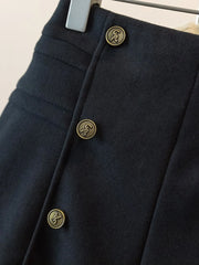 Hnewly Temperament High Waist Shorts Women New Spring Autumn Double Breasted A-line Wide Leg Pants Large Size Black Versatile Shorts