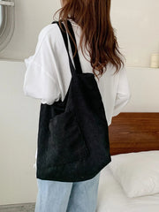 Hnewly Women Corduroy Tote Bag Large Shoulder Hobo Bags Casual Handbags Big Capacity Shopping Work Bag