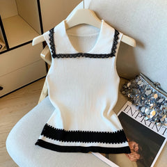 Hnewly Half Zipper Stripe Pullover Sweater Women Loose Knitted Base Shirt 2025 Spring /Autumn Japanese Style Long Sleeve Pullover Top