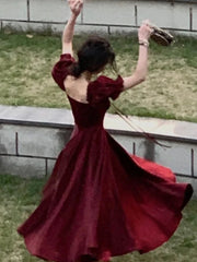 Hnewly Spring Summer Women Elegant Casual Wedding Dress Vintage Red White A-Line Party Prom Dresses Female Birthday Clothes Vestidos