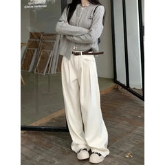 Hnewly Early Baggy Retro Jean Woman Nostalgic Loose Wide Leg Jeans White Pants Women Fashion Korean Pantalones De Mujer
