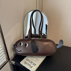 Hnewly Interesting Sausage Dog Shaped Shoulder Bag Handbag Travel Single Shoulder Bag Women's Bag for Outdoor for Gift