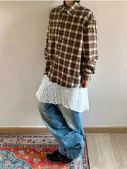 Hnewly Korean Fashion Lace All-match Skirt for Women Y2k High Waist White A-line Skirts 2025 Summer New Hollow Out Faldas Mujer