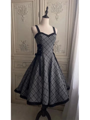 Hnewly Retro High-End Feeling Women's Dress Summer New Color Block Belted Waist Halter Full Skirt Long Dress Polyester Fiber