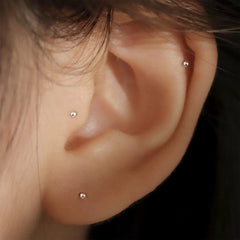 Hnewly Ball Tragus Stud Earring Mini Small Stud Lobe Piercing Cartilage Stud Color Helix Jewelry Barbell Piercing Earrings
